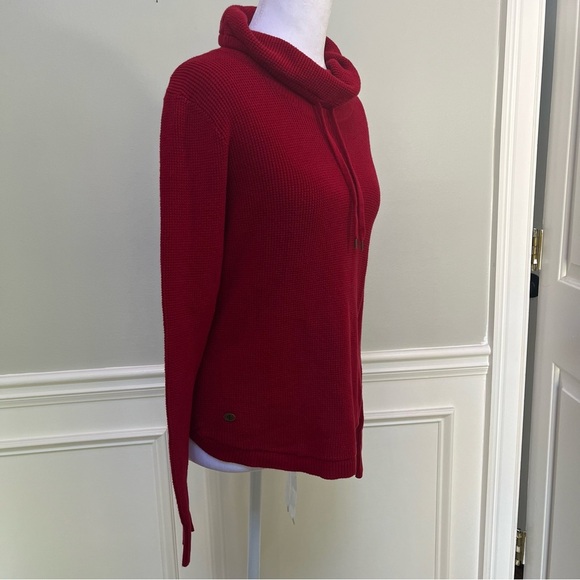 Lauren Ralph Lauren Red Cowl Neck Cotton Sweater Size M - Picture 2 of 11